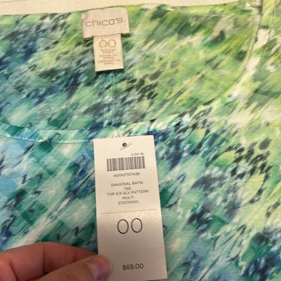 NWT Diagonal Batik Tee Chicos 00 - Picture 4 of 5